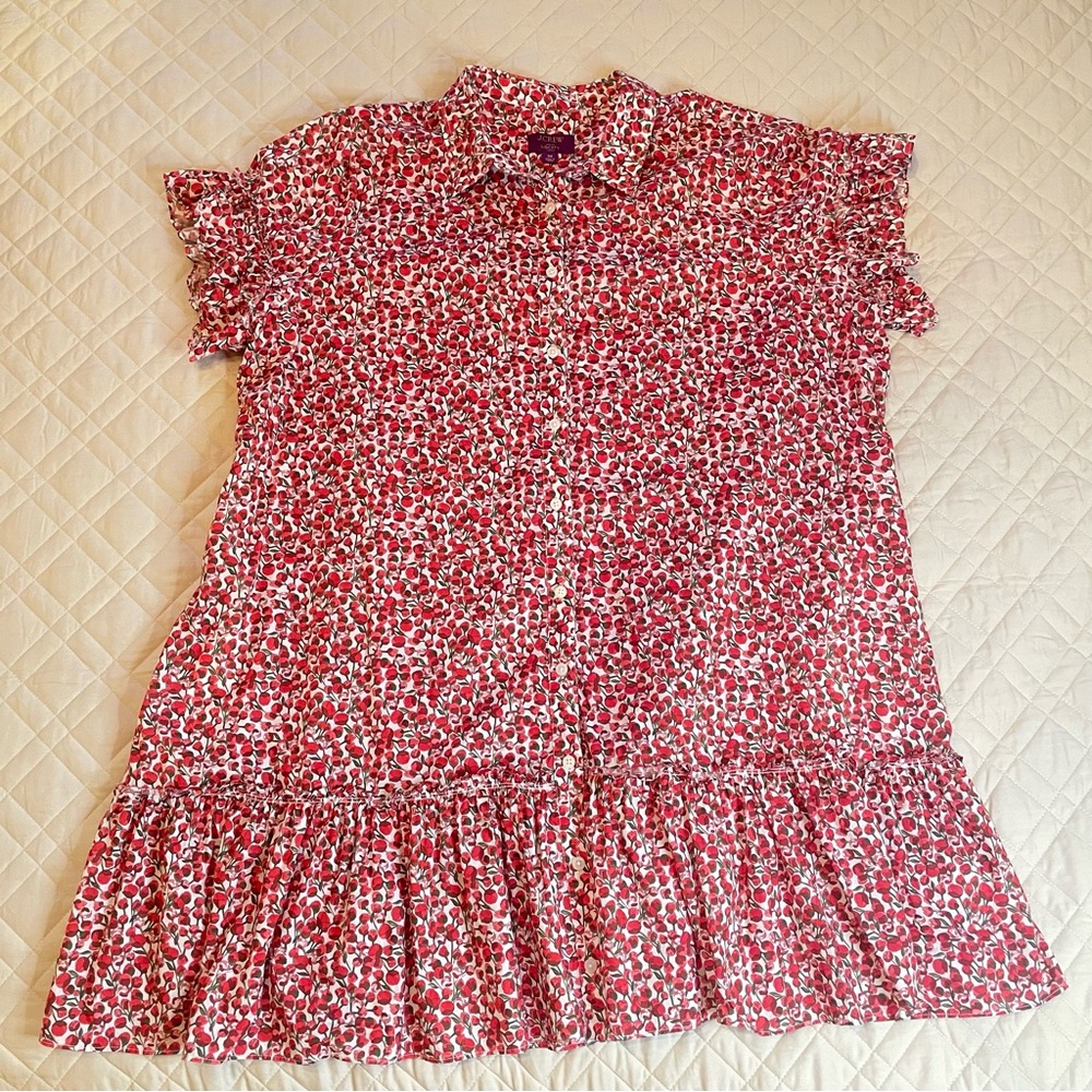 J. Crew Amelia Shirt Dress in Liberty Eliza’s Red Floral Fabric Plus Size 3X - Picture 6 of 15
